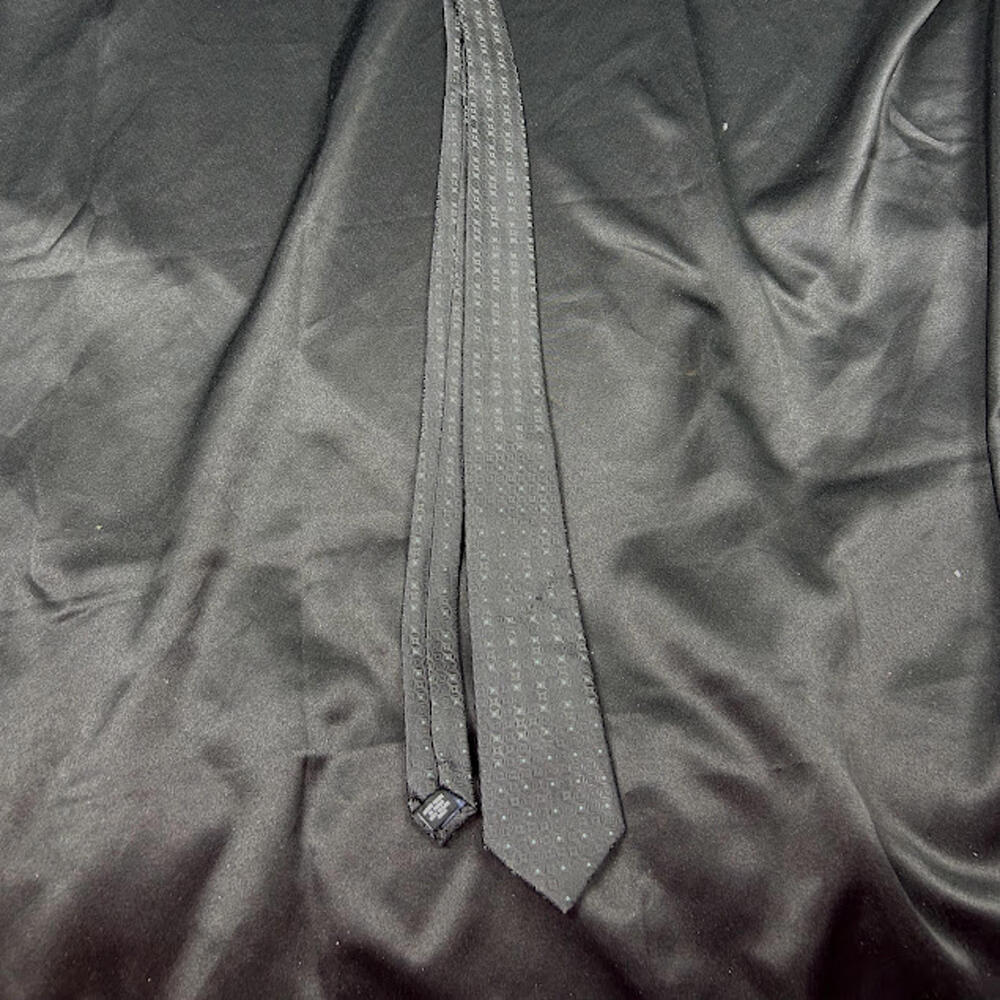 Adrienne Vittadini‎ Black Tie Teal Polka Dot Pattern Mens Neck Tie